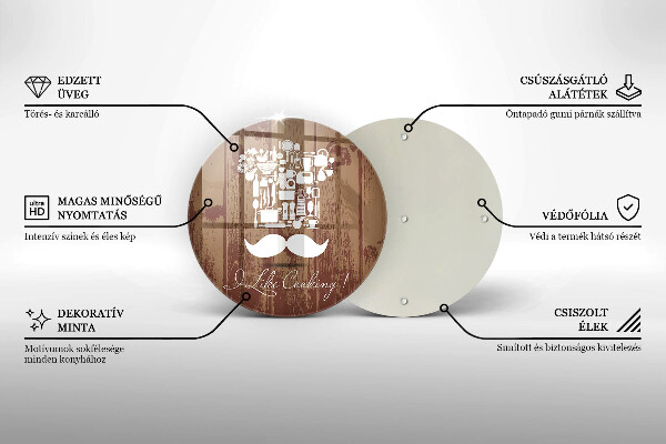 Glas Herdabdeckplatte I like cooking