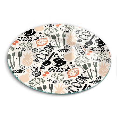 Glas Herdabdeckplatte Cartoon-Küchenmotiv