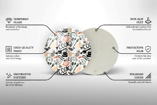 Glas Herdabdeckplatte Cartoon-Küchenmotiv