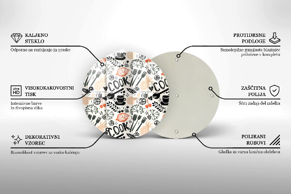 Glas Herdabdeckplatte Cartoon-Küchenmotiv