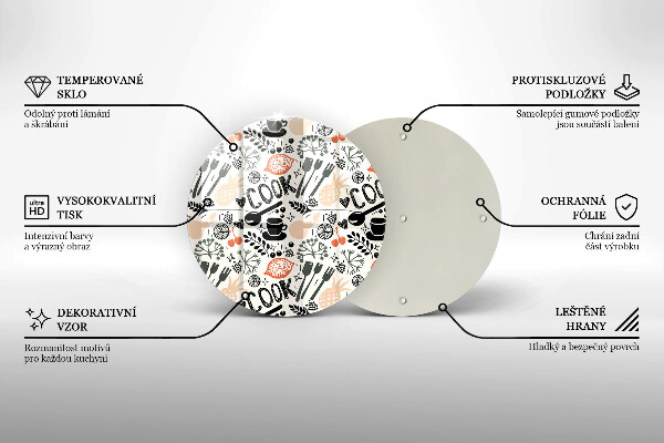 Glas Herdabdeckplatte Cartoon-Küchenmotiv
