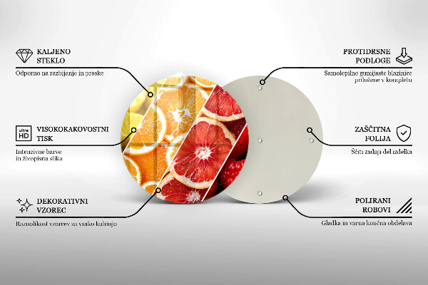 Glas Herdabdeckplatte Bunte Früchte