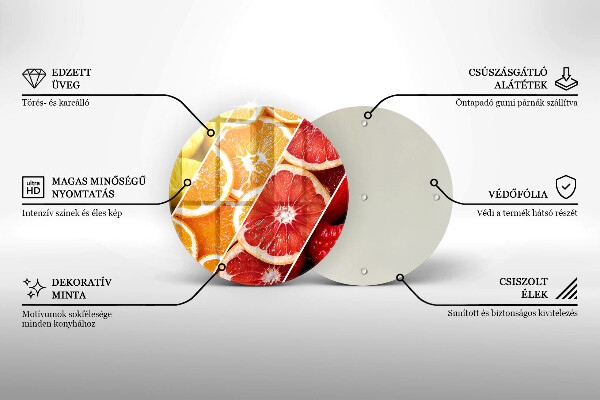 Glas Herdabdeckplatte Bunte Früchte
