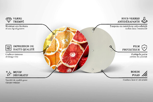 Glas Herdabdeckplatte Bunte Früchte
