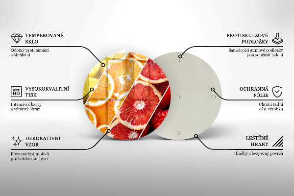 Glas Herdabdeckplatte Bunte Früchte