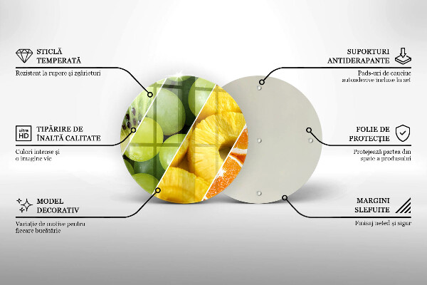 Glas Herdabdeckplatte Bunte Früchte