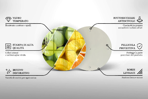 Glas Herdabdeckplatte Bunte Früchte