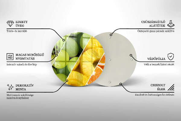 Glas Herdabdeckplatte Bunte Früchte
