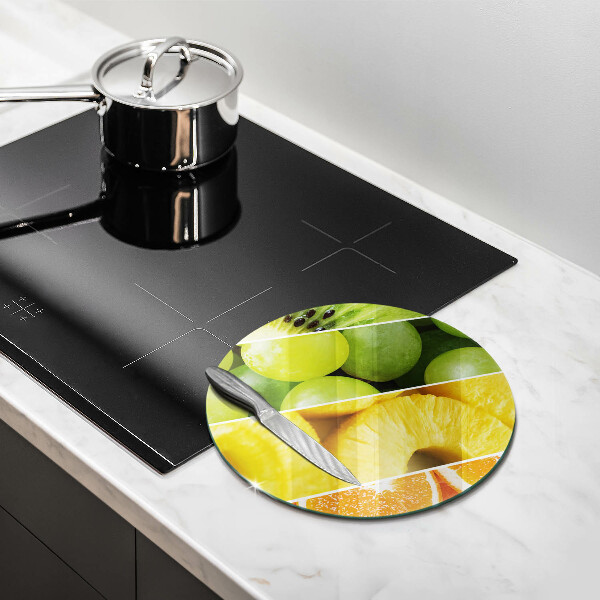 Glas Herdabdeckplatte Bunte Früchte