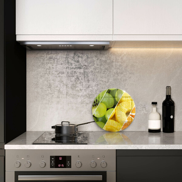 Glas Herdabdeckplatte Bunte Früchte