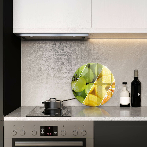 Glas Herdabdeckplatte Bunte Früchte