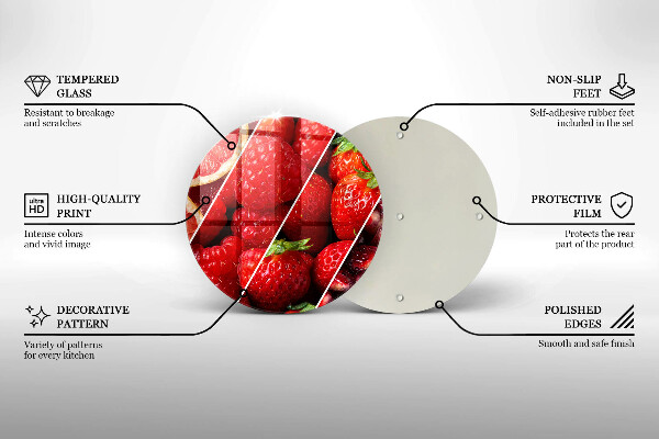 Glas Herdabdeckplatte Bunte Früchte