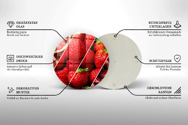 Glas Herdabdeckplatte Bunte Früchte