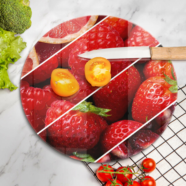 Glas Herdabdeckplatte Bunte Früchte