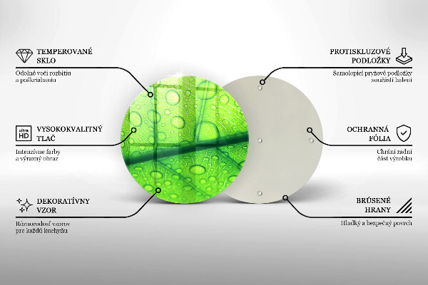 Glas Herdabdeckplatte Nahaufnahme eines Blattes