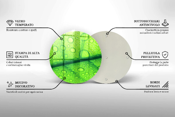 Glas Herdabdeckplatte Nahaufnahme eines Blattes