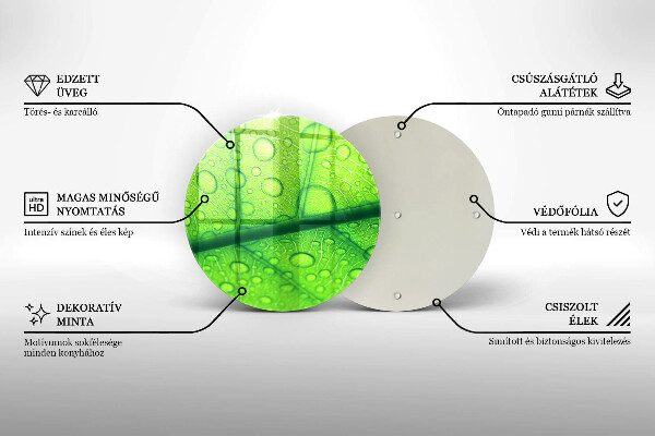 Glas Herdabdeckplatte Nahaufnahme eines Blattes