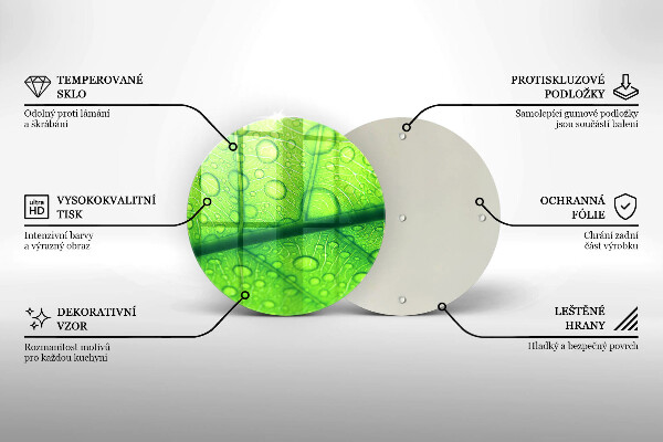 Glas Herdabdeckplatte Nahaufnahme eines Blattes