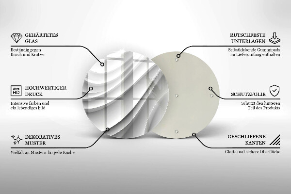Glas Herdabdeckplatte Geometrische Linien