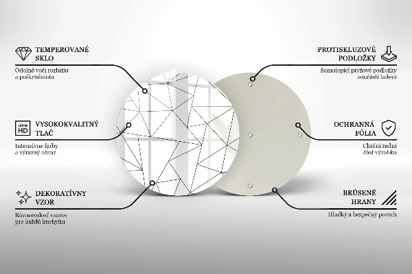 Glas Herdabdeckplatte Weiße Dreiecke