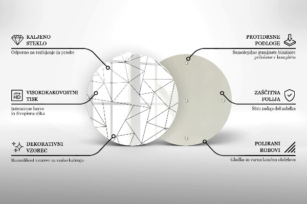 Glas Herdabdeckplatte Weiße Dreiecke