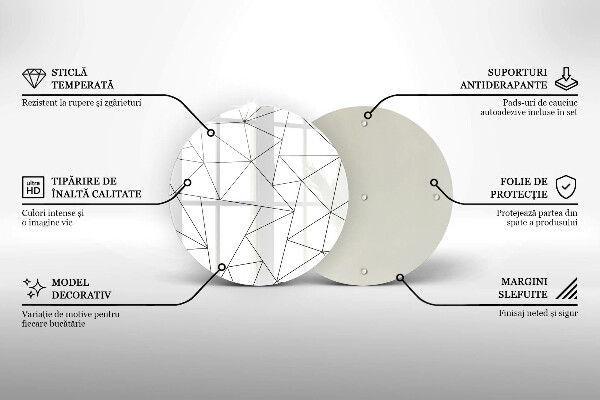 Glas Herdabdeckplatte Weiße Dreiecke