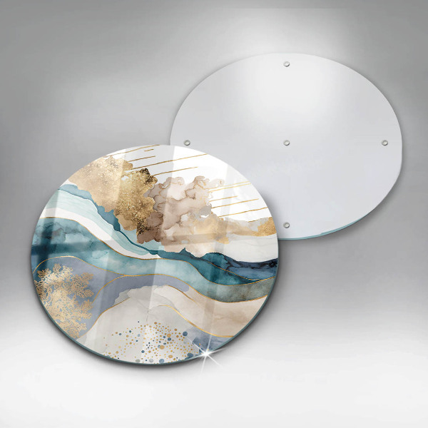 Glas Herdabdeckplatte Bunter Marmor