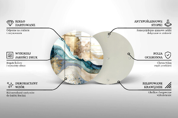 Glas Herdabdeckplatte Bunter Marmor