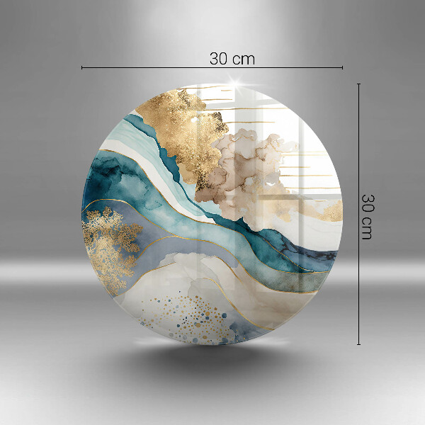 Glas Herdabdeckplatte Bunter Marmor