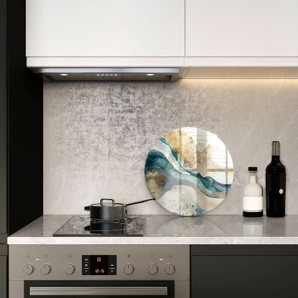 Glas Herdabdeckplatte Bunter Marmor