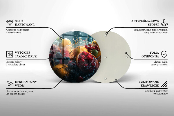 Glas Herdabdeckplatte Früchte im Wasser