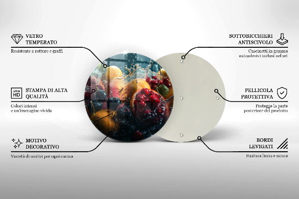 Glas Herdabdeckplatte Früchte im Wasser