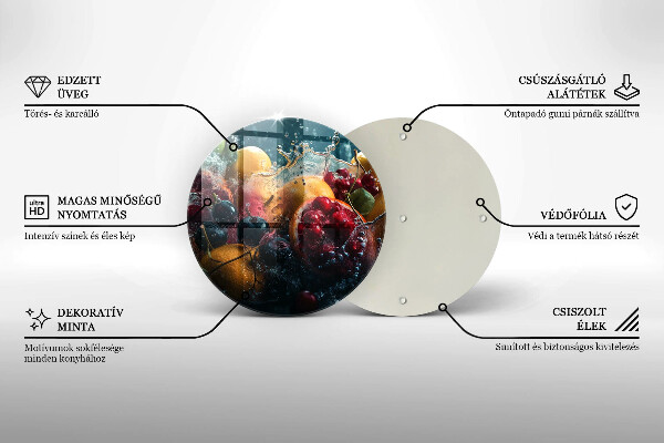 Glas Herdabdeckplatte Früchte im Wasser