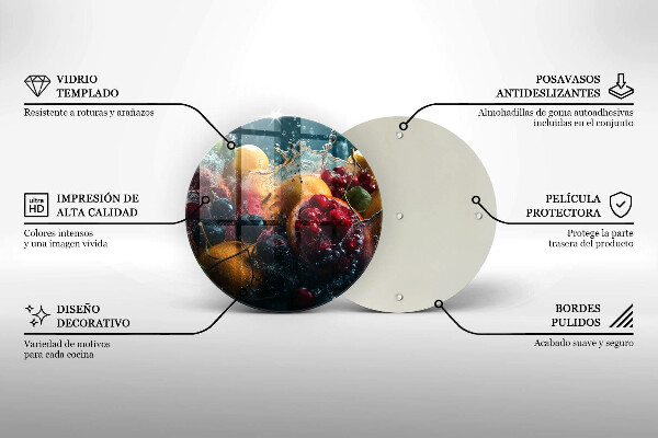 Glas Herdabdeckplatte Früchte im Wasser