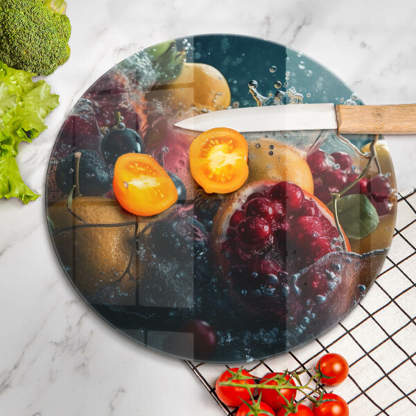 Glas Herdabdeckplatte Früchte im Wasser