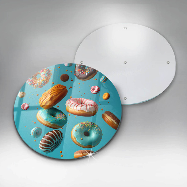 Glas Herdabdeckplatte Bunte Donuts