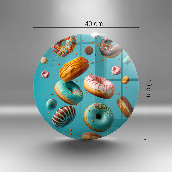 Glas Herdabdeckplatte Bunte Donuts