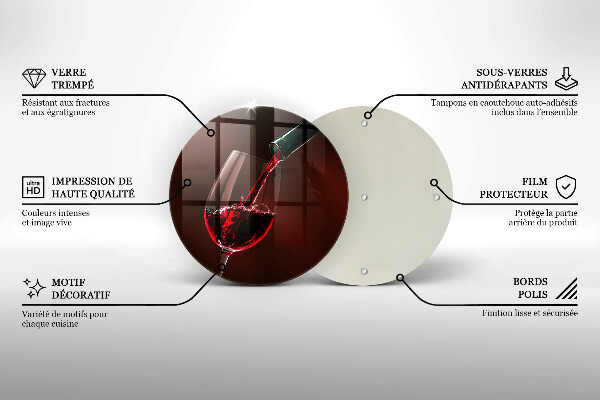 Glas Herdabdeckplatte Ein Glas Wein