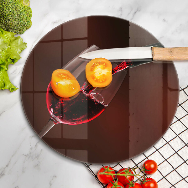 Glas Herdabdeckplatte Ein Glas Wein