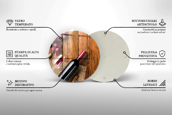 Glas Herdabdeckplatte Eine Flasche Rotwein