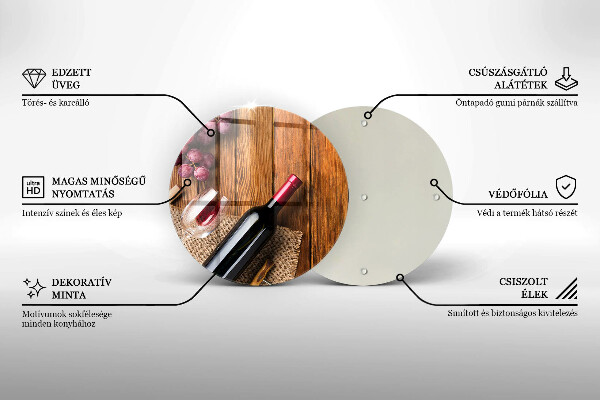 Glas Herdabdeckplatte Eine Flasche Rotwein