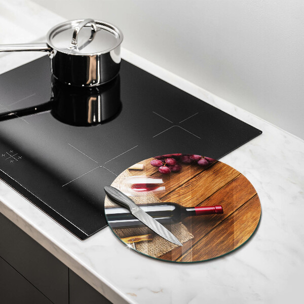 Glas Herdabdeckplatte Eine Flasche Rotwein