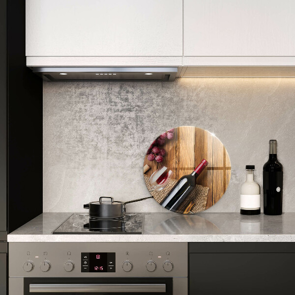 Glas Herdabdeckplatte Eine Flasche Rotwein