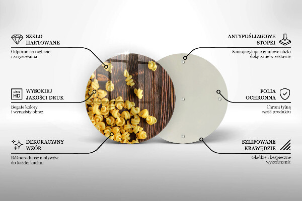 Glas Herdabdeckplatte Nudeln auf dem Tisch