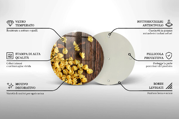 Glas Herdabdeckplatte Nudeln auf dem Tisch