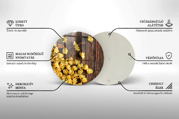 Glas Herdabdeckplatte Nudeln auf dem Tisch