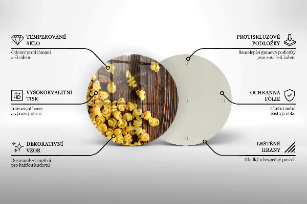 Glas Herdabdeckplatte Nudeln auf dem Tisch
