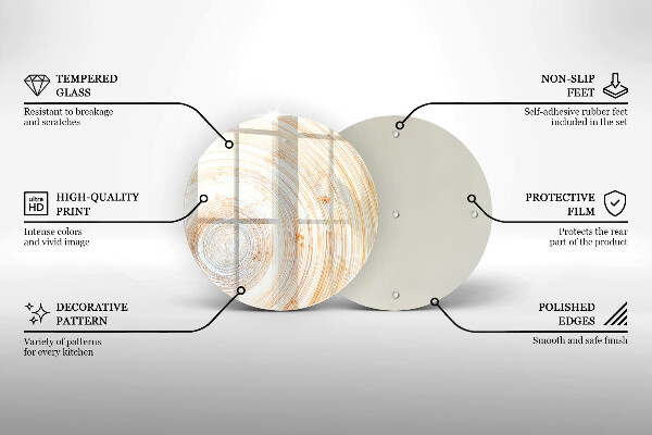 Glas Herdabdeckplatte Holzstruktur