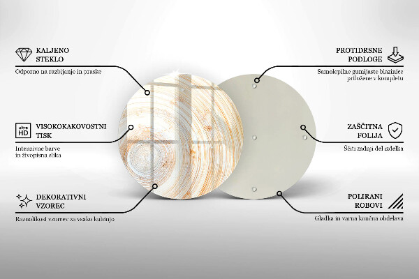 Glas Herdabdeckplatte Holzstruktur