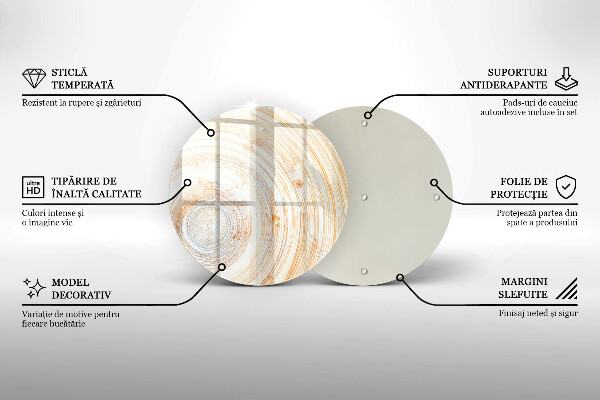 Glas Herdabdeckplatte Holzstruktur